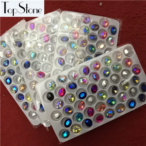 8x10mm 192pcs Topstone Овальный причудливый Камень mix colors AB 6x8,8x10,10x14,13x18,18x25,20x30 мм стеклянные кристаллы для изготовления ювелирных изделий - Цвет: 8x10mm 192pcs