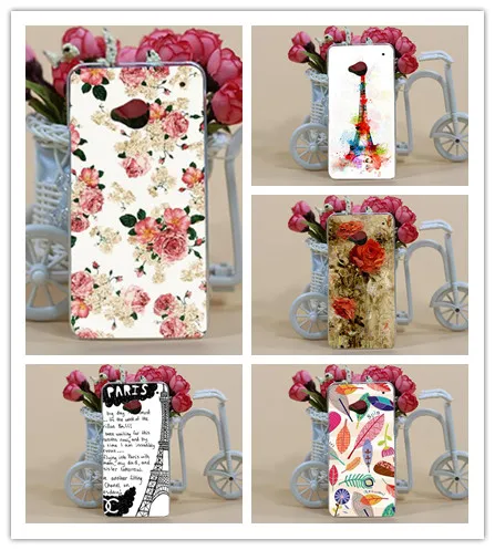 Красивый чехол для HTC One dual sim 802w 802d 802t с принтом цветов животных и башен телефона в