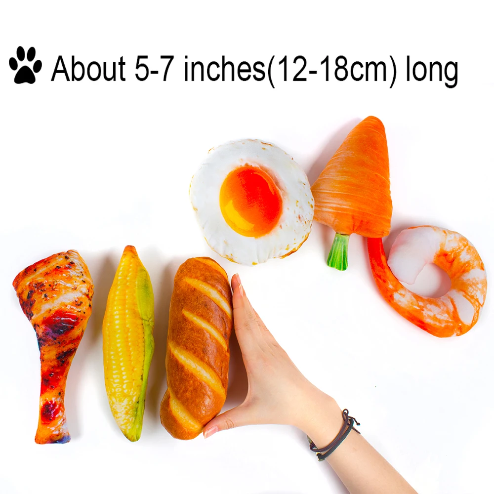 Мягкая игрушка для домашних животных 6 шт. собак 3D имитация еды флисовые пищалки