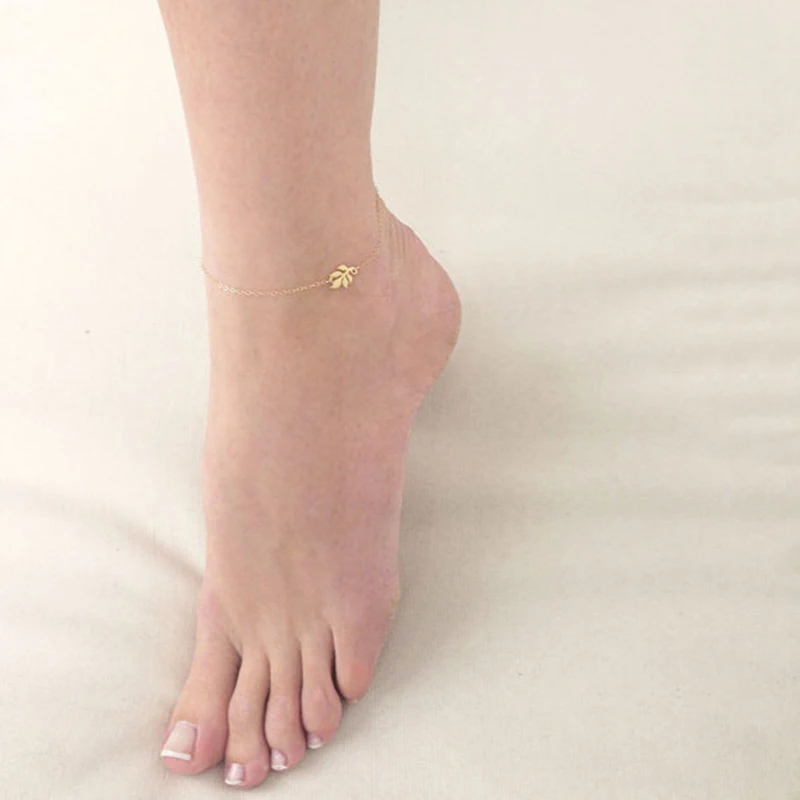 Женские браслеты на щиколотке Qevila популярные украшения в виде листиков богемные