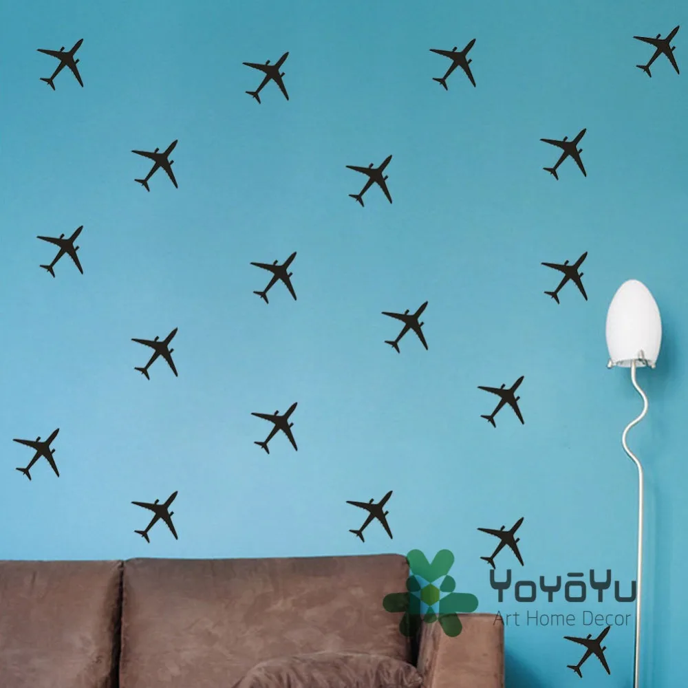 Set Of 20 PCS Little Air Planes Wall Decal Boys Room DIY Removable Sticker Kids Nursery Bedroom Home Decor Poster NY-125 | Дом и сад
