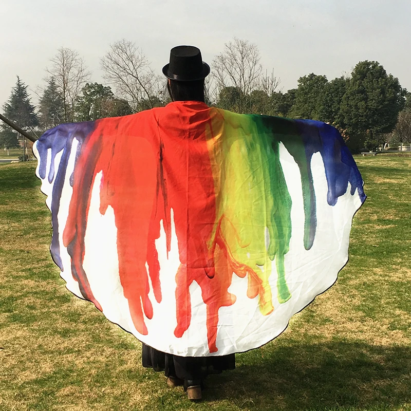 New printed Belly Dance Cloak Wing Belly Dancing Butterfly Wings Beach Skirt Shawl Butterfly Cloak Mantle 197*130 cm 10 Colors