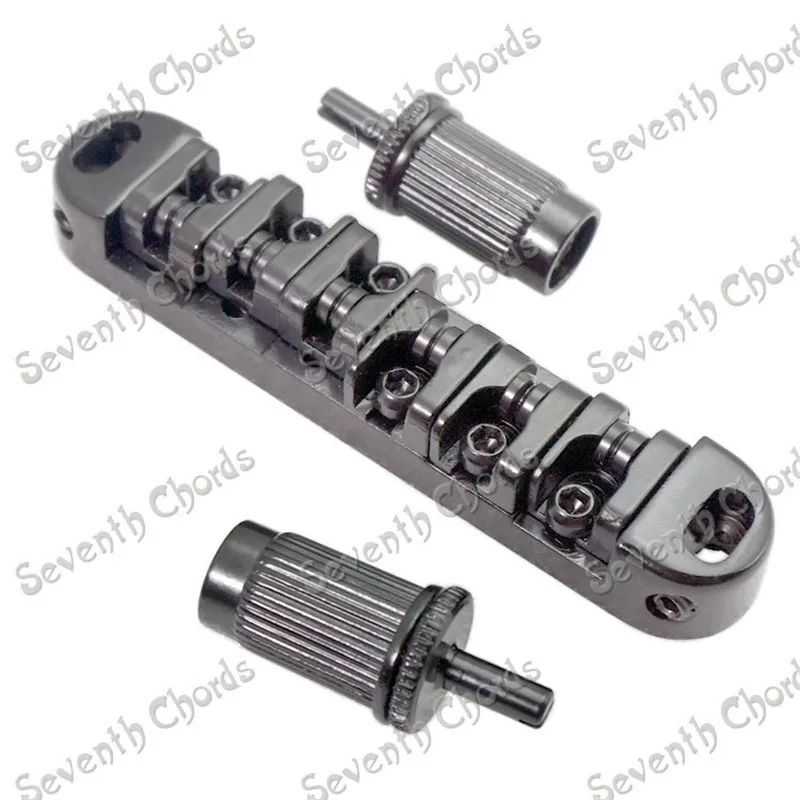 

A Set Black Roller Saddle Bridge For Electric Guitar Guitar Bridge accessories parts Musical instrument