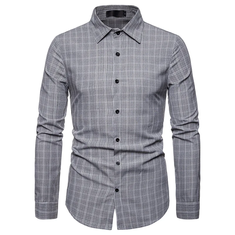 

2019 New Plaid Men Shirts Casual Business Man Shirt Long Sleeve Male Shirts Fashion Streetwear Homme Camisas Dropshipping