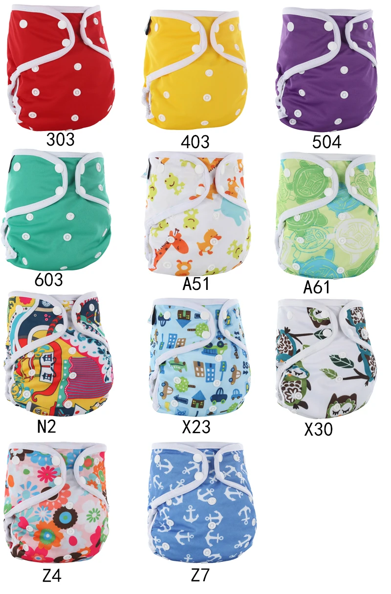 Детский тканевый подгузник AIO с бамбуковыми вставками моющийся многоразовый