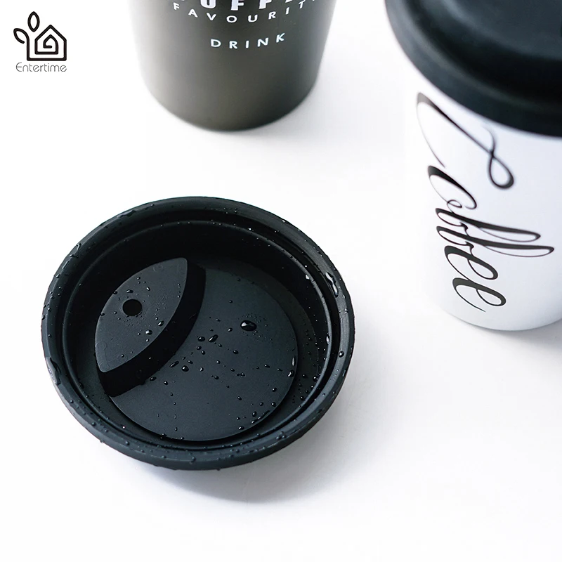 Энтертайм черная белая кофейная кружка из нержавеющей стали чашка для
