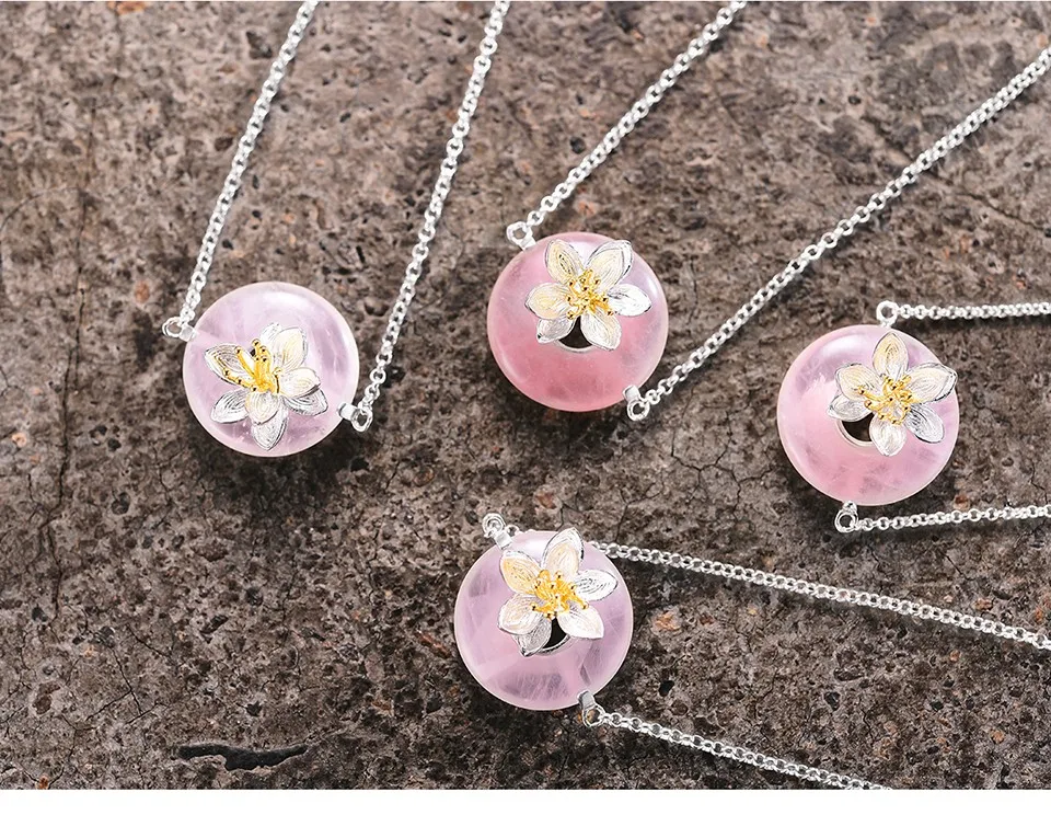 Lotus Fun реальные 925 серебро натуральные камни творческий ручной Fine Jewelry лотоса шепчет браслет для женщин brincos