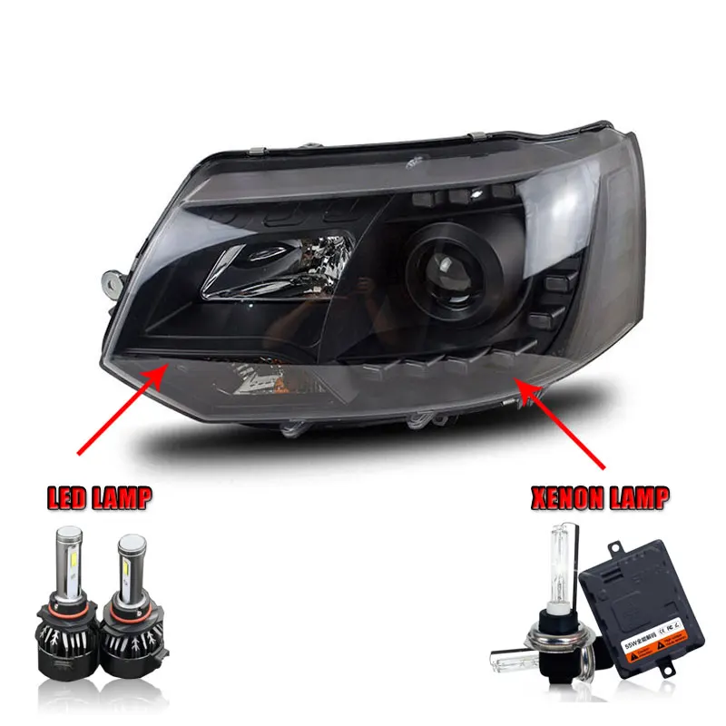 LED HighBeam 2 шт. светодиодный головной светильник s для vw t5 2010- Автомобильный светодиодный светильник s двойной ксеноновый Объектив Автомобильные аксессуары дневные ходовые огни противотуманный светильник - Цвет: LED HighBeam
