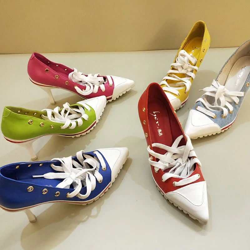 Туфли лодочки принцессы Европейская станция весна 2018 Корейская версия туфли