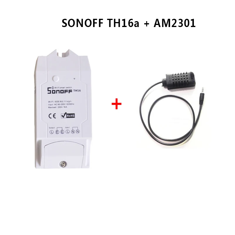Смарт переключатель Sonoff TH10/TH16 с датчиком температуры и влажности|smartphone remote|smartphone