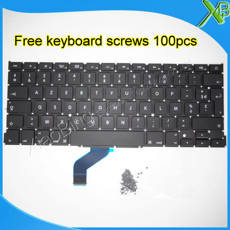 Совершенно новая Французская клавиатура AZERTY FR + винты для клавиатуры 100 шт. MacBook Pro