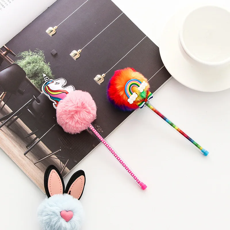 Креативный милый Радужный Единорог гелевая ручка Kawaii кролик с длинными ушами ручка с черными чернилами подарок Канцтовары офисный школьный принадлежности