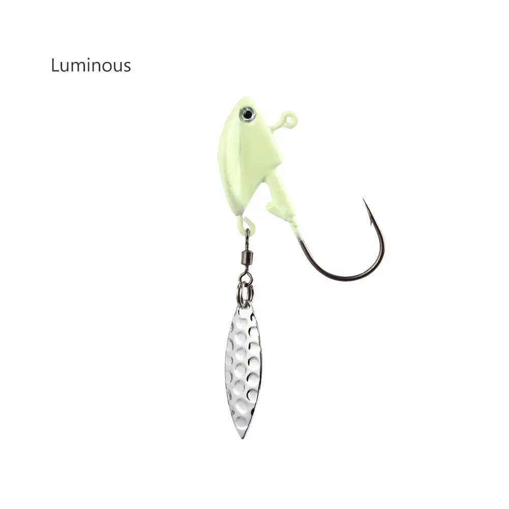 Luminous 1PC Metal Jigs Fishhook Fishing Lures Sinking Spoons Micro Jigging Head Tackle Baits Fish Tools Accessories 3.5g/7g/10g/14g - Цвет: Luminous