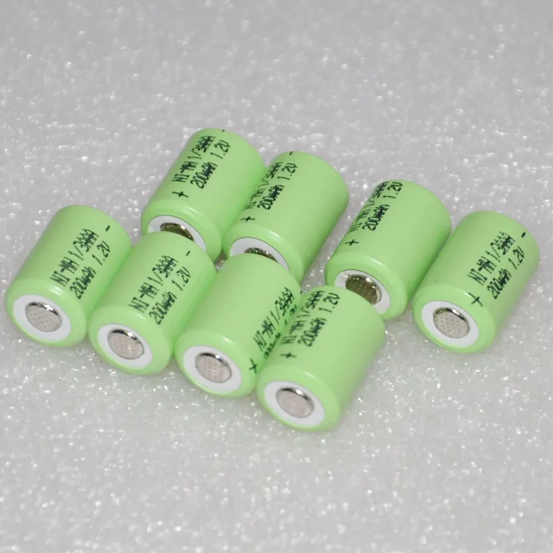 2 4 6 10 30 шт./лот 1,2 V 1/3AAA 200mAh Ni-MH Nimh 1/3 AAA аккумуляторная батарея с плоским верхом без штифтов