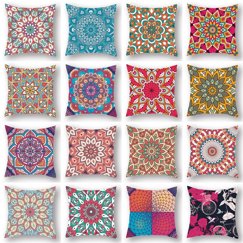 Новая подушка с цветами мандала чехол для гостиной кровать кресло наволочка