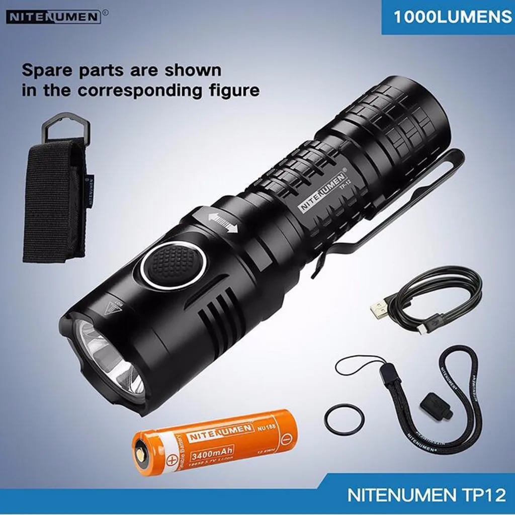 Nitenumen USB Перезаряжаемый супер яркий светодиодный алюминиевый водонепроницаемый
