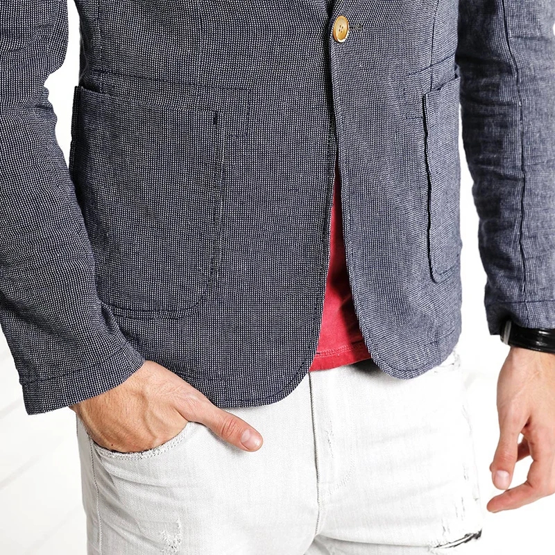 SIMWOOD новинка 2019 Осенние повседневные блейзеры для мужчин Модная тонкая куртка из