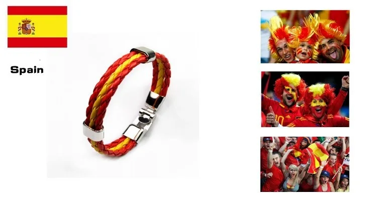 Спортивные мужские плетеные браслеты из 3 нитей с национальными флагами|bracelet