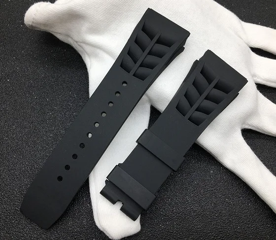 Strap only Роскошный мягкий силиконовый мужской водонепроницаемый натуральный резиновый ремешок для часов Ремешок для часов для Рихарда и Милле браслет на запястье - Цвет ремешка: Strap only