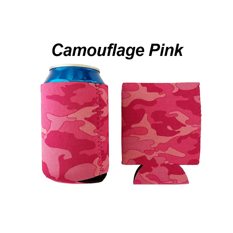 Camouflage Pink 12 шт. пустые охладители для банок с пивом на заказ Koozie могут охладители рукава держатель для обертки Свадьба для подарка День рождения девичник украшения - Цвет: Camouflage Pink