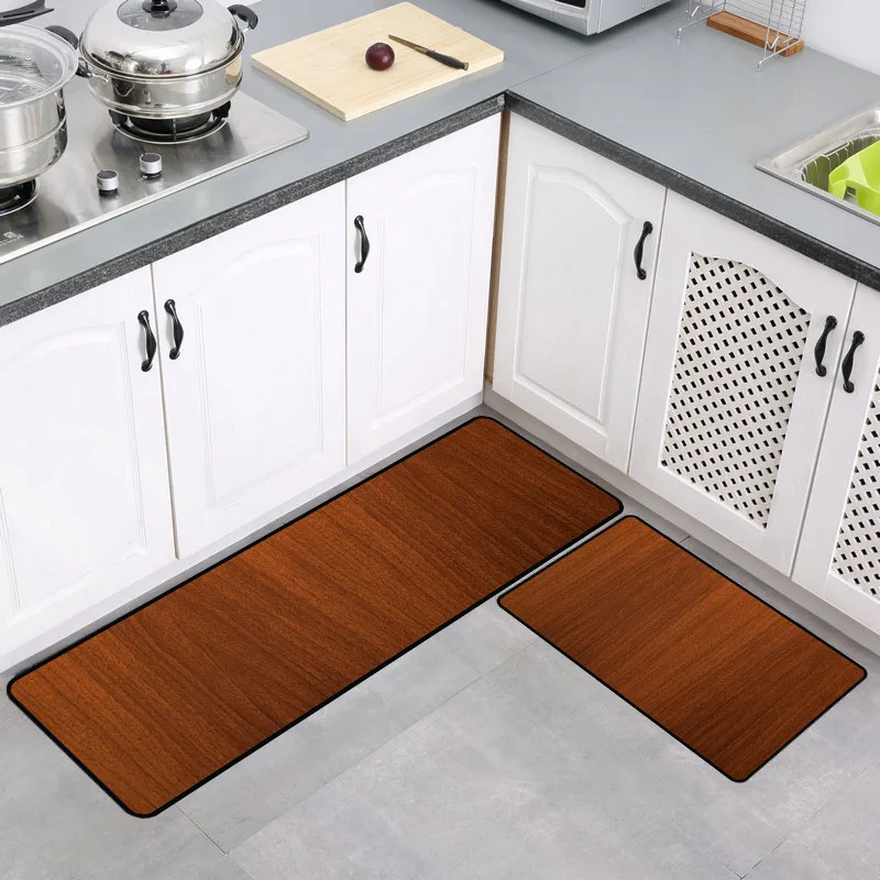 Нескользящий кухонный коврик LOUTASI с текстурой древесины длинный ковер для ванной