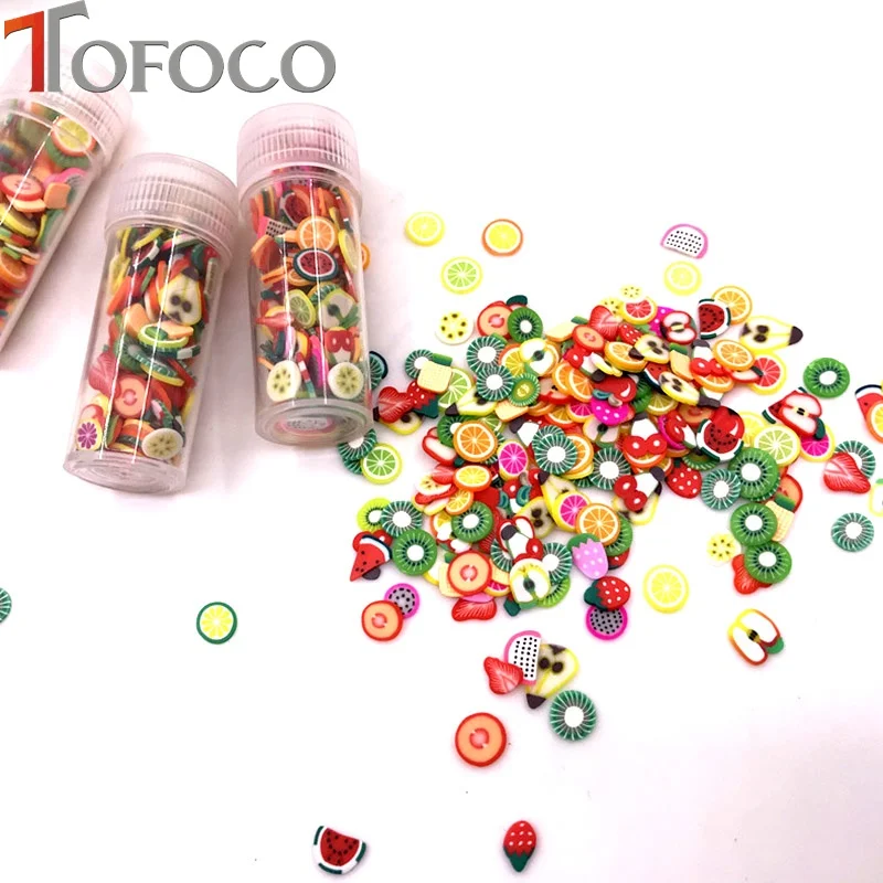 TOFOCO 3 коробки прозрачные слизи фруктовые ломтики смешанные Kawaii мягкая глина Diy