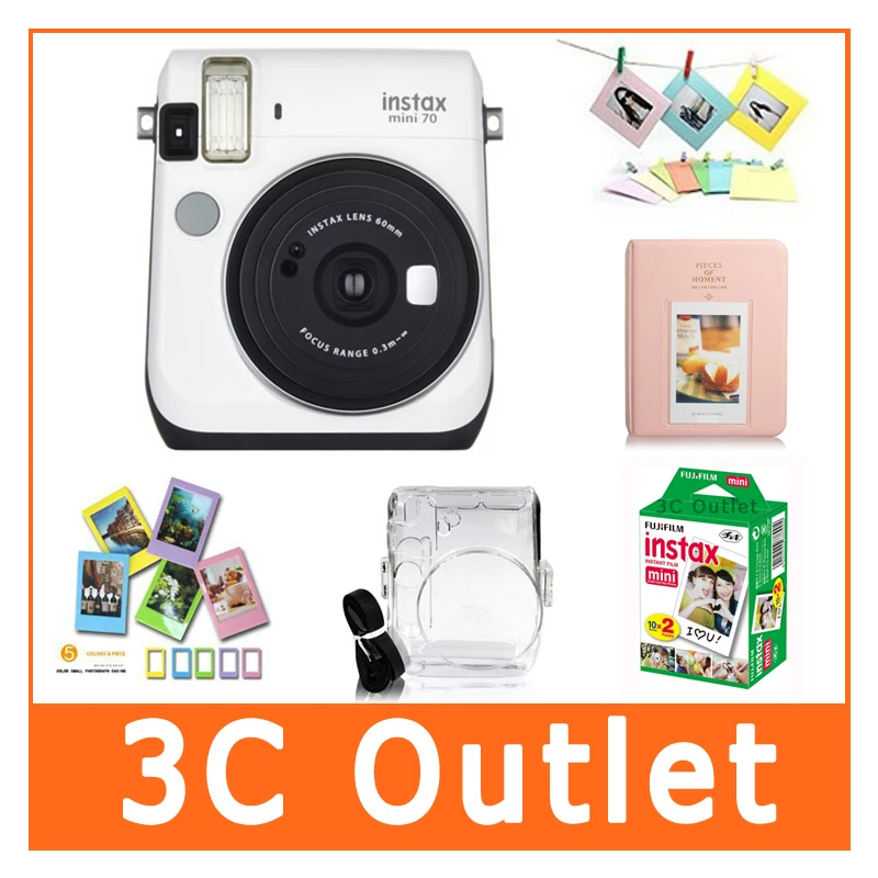 Fujifilm Instax Mini70 камера и аксессуары Fuji мгновенная мини пленка + прозрачный чехол