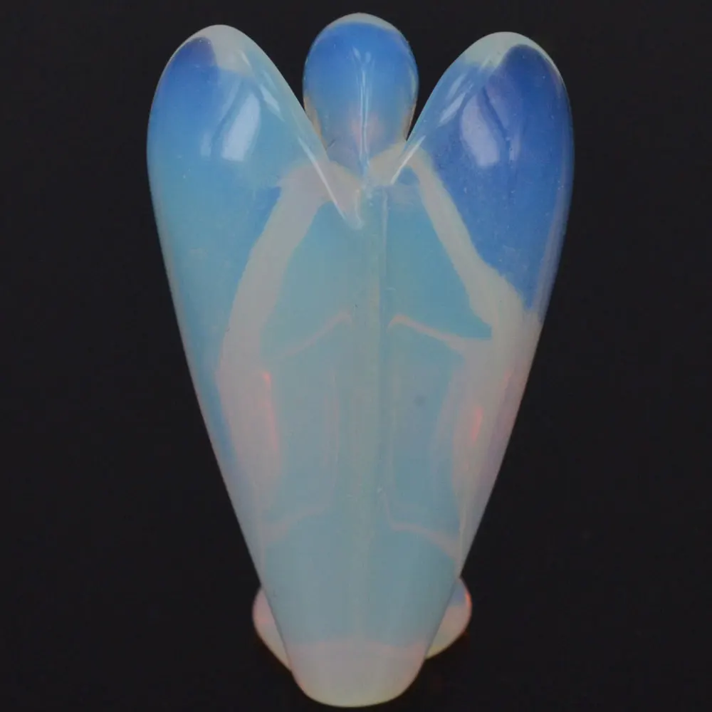 

2inch Opalite Gems Carving Angel Lucky Crafts Stone Figurine Chakra Healing Reiki Stone