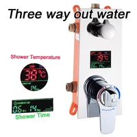 becola in wall thermostatic shower valve led temperature digital display concealed shower mixing valve faucet hw 9812