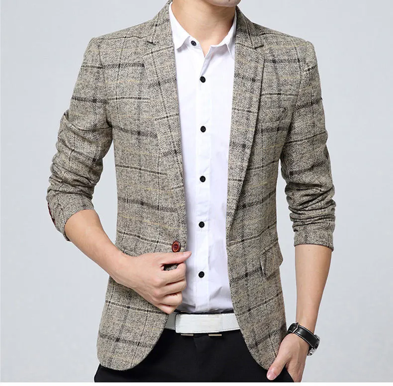 Бренд Mwxsd качественный осенний костюм блейзер для мужчин модный тонкий мужской