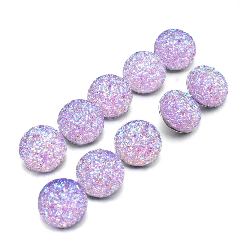 10 шт./лот 6 видов цветов унисекс 18 мм полимерные блестки Кнопки DIY ювелирные