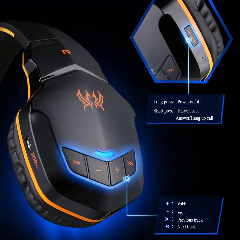Игровые наушники KOTION B3505 беспроводной bluetooth спортивные микрофон для телефонной