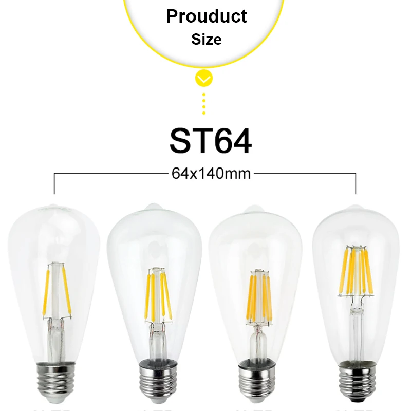 Винтажный светодиодный светильник Эдисона E27 4 Вт 6 8 220 В G45 A60|edison led bulb|led bulbedison |