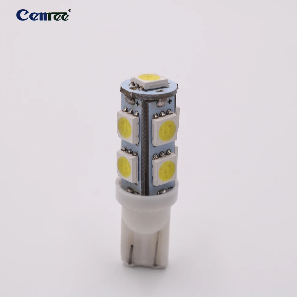 

2 PCS CENREE type T10 Super Bright White LED Bulbs for Replacement Light Car Back up Parking Tail Light 9-SMD 5050 6000K 12V