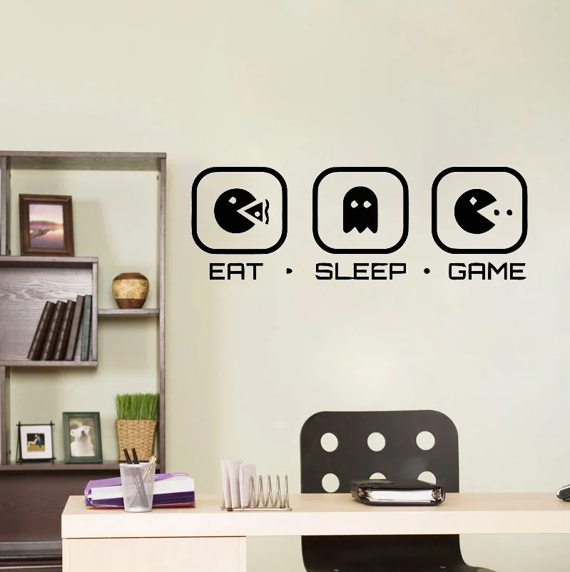Геймер Наклейки на стены контроллер видео настенный игровой стикер &quot Eat Sleep игры