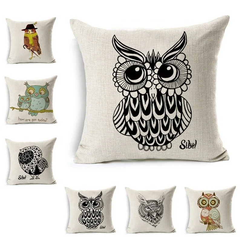 Чехол для подушки из льна декоративная наволочка винтажный квадратный стул