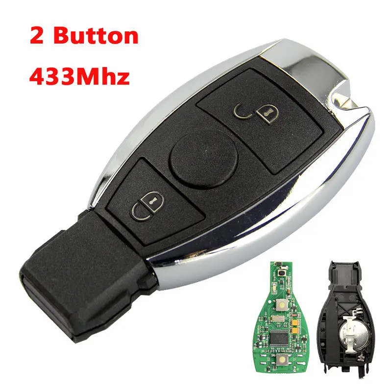 2 Button 433Mhz OkeyTech 2 3 4 кнопки 315 МГц 433 Мгц дистанционный смарт-ключ для Mercedes Benz 2000+ NEC BGA W204 2007- C180 C220 C200 дистанционные ключи - Цвет: 2 Button 433Mhz