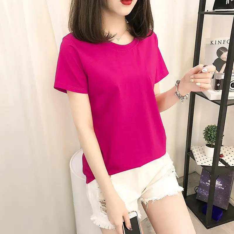 

zuolunouba Summer T-shirts Women Fashion Embroidery Letter Print Harajuku Tees Female Short Sleeve Casual Tops