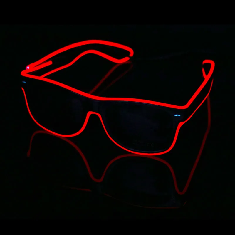 Светоотражающие EL-провода светодиодные очки "Novelty Flashing EL Wire Led Glasses Luminous Party Decorative Lighting glasses Gift Bright LED Light Up ELGlasses on"