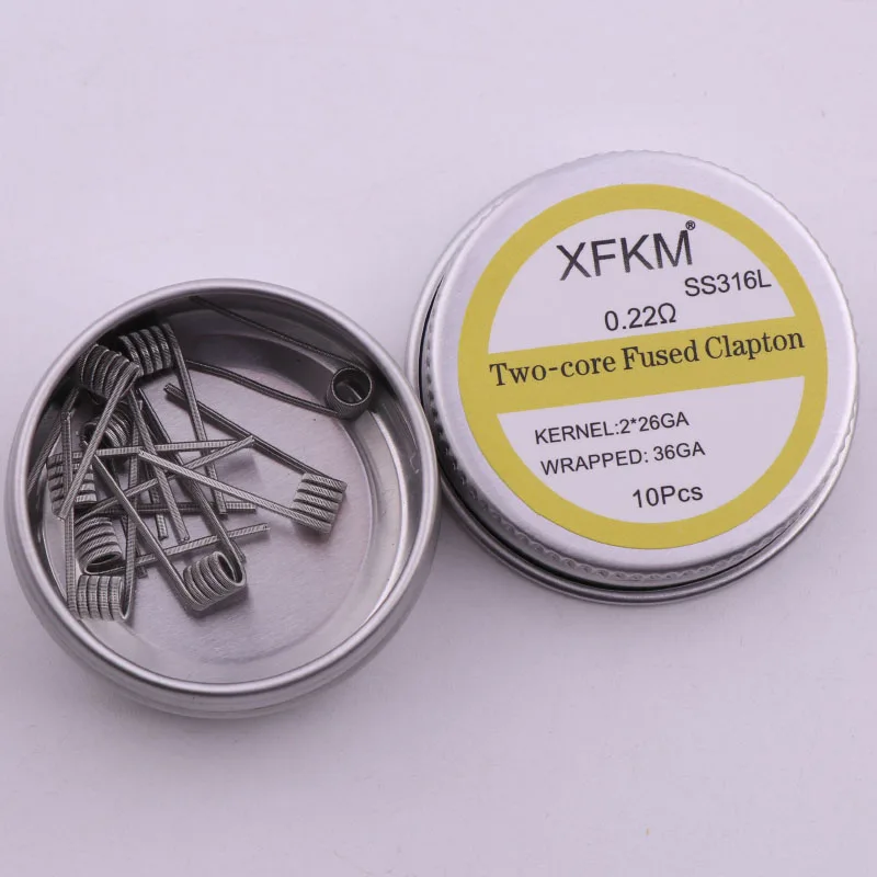 XFKM 10 шт. Alien Clapton vape нагревательный провод Предварительно Построенная катушка NI80 SS316L A1 предварительно изготовленная обмоточная катушка DIY RDA RBA RTA Ecig Атомайзер