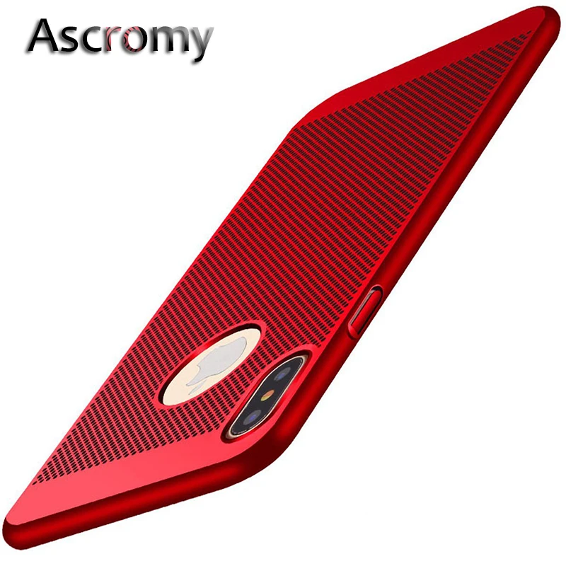 Чехол Ascromy для iPhone X дышащая Жесткая крышка с рассеиванием тепла 8 plus 7 6 S 5 5S SE 10 Coque