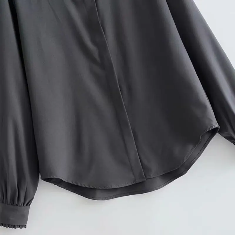 Fashion Women TC38-6298 European and American fashion agaric edge collar shirt |