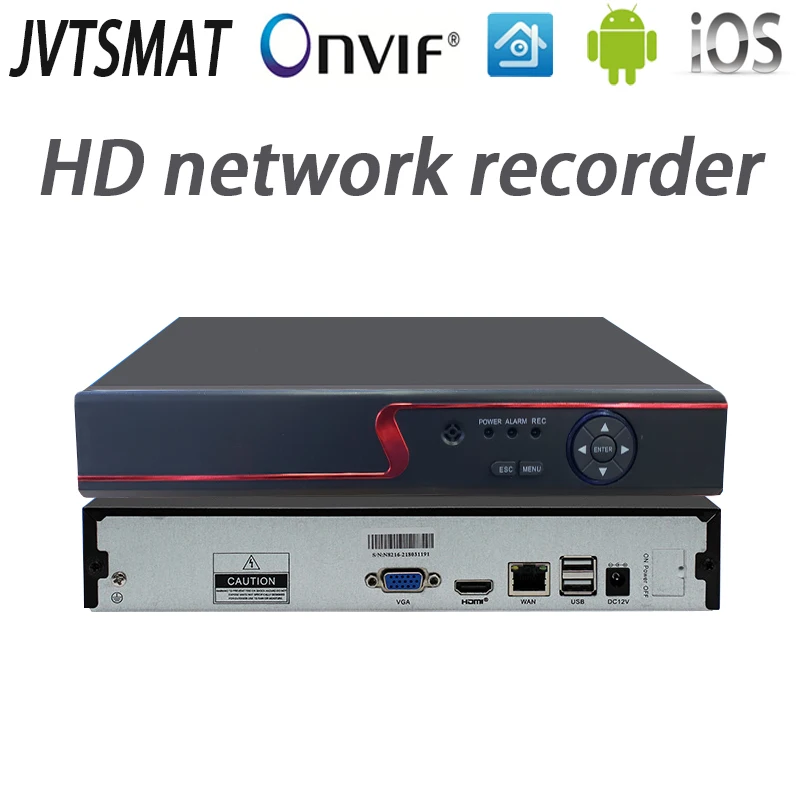 Jvtsmart H.265 4CH 8CH 16CH NVR 5mp 4mp 1080P сетевой видеорегистратор Onvif P2P cctv HD 4 канала 8 каналов 16
