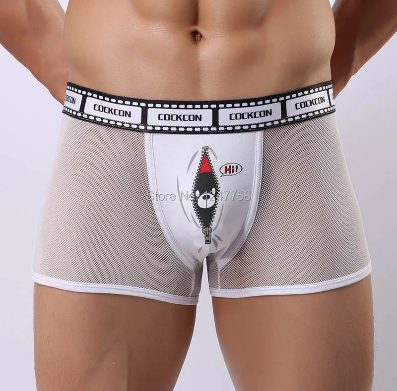 3 шт./лот сексуальное мужское прозрачное мягкое Сетчатое нижнее белье с рисунком