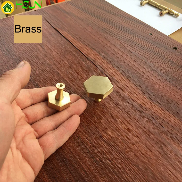 1 шт. Золотой антикварный медный шестигранник ручки шкафа Ручка комода ящика
