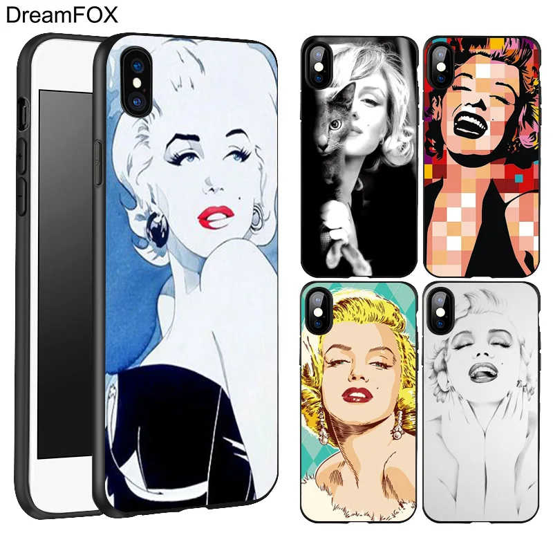DREAMFOX L208 Marilyn Monroe Black Soft TPU Silicone Case Cover For Apple iPhone 11 Pro XR XS Max X 8 7 6 6S Plus 5 5S 5G SE |