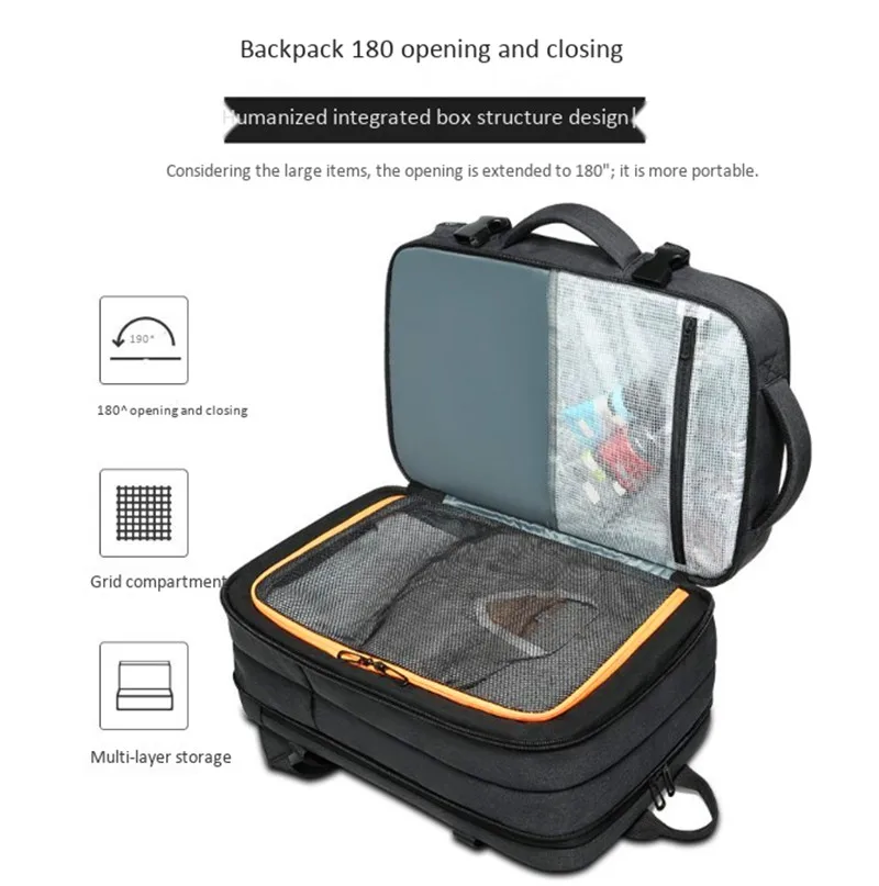 Wear resistant breathable men backpack waterproof business travel computer large backpacks can expand laptop school bag man bags