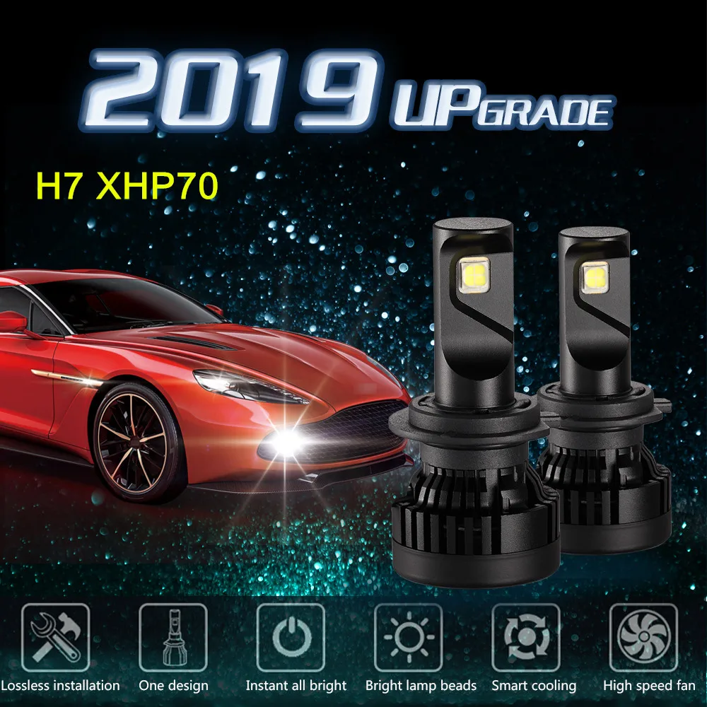 2019 Обновлено Cree XHP 70 чип Автомобильный светодиодный фар H4 Hi короче спереди и