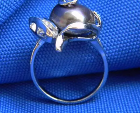 

10MM Black Baroque Freshwater Pearl Ring