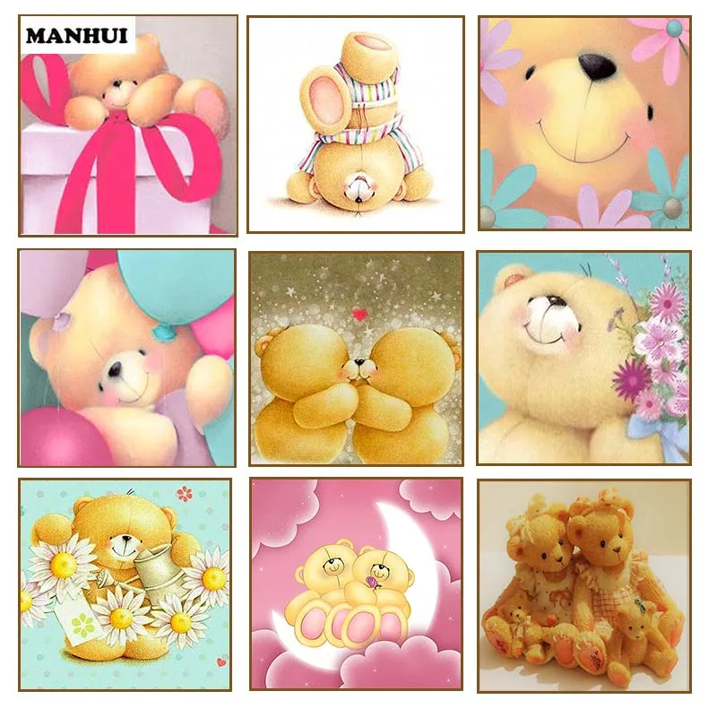 Diy Алмазная вышивка &quotмультяшный медведь&quot Серия крестиком из смолы полностью